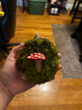 Load image into Gallery viewer, Wooden Mossy Mushroom Wall Art.
