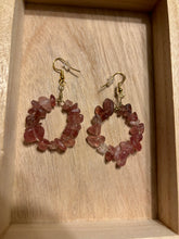 Load image into Gallery viewer, Strawberry Quartz Crystal Chip Dangle Earrings
