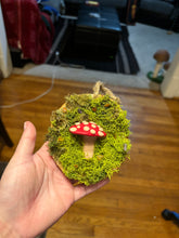 Load image into Gallery viewer, Wooden Mossy Mushroom Wall Art.
