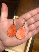 Load image into Gallery viewer, Orange Watercolor Teardrop Earrings
