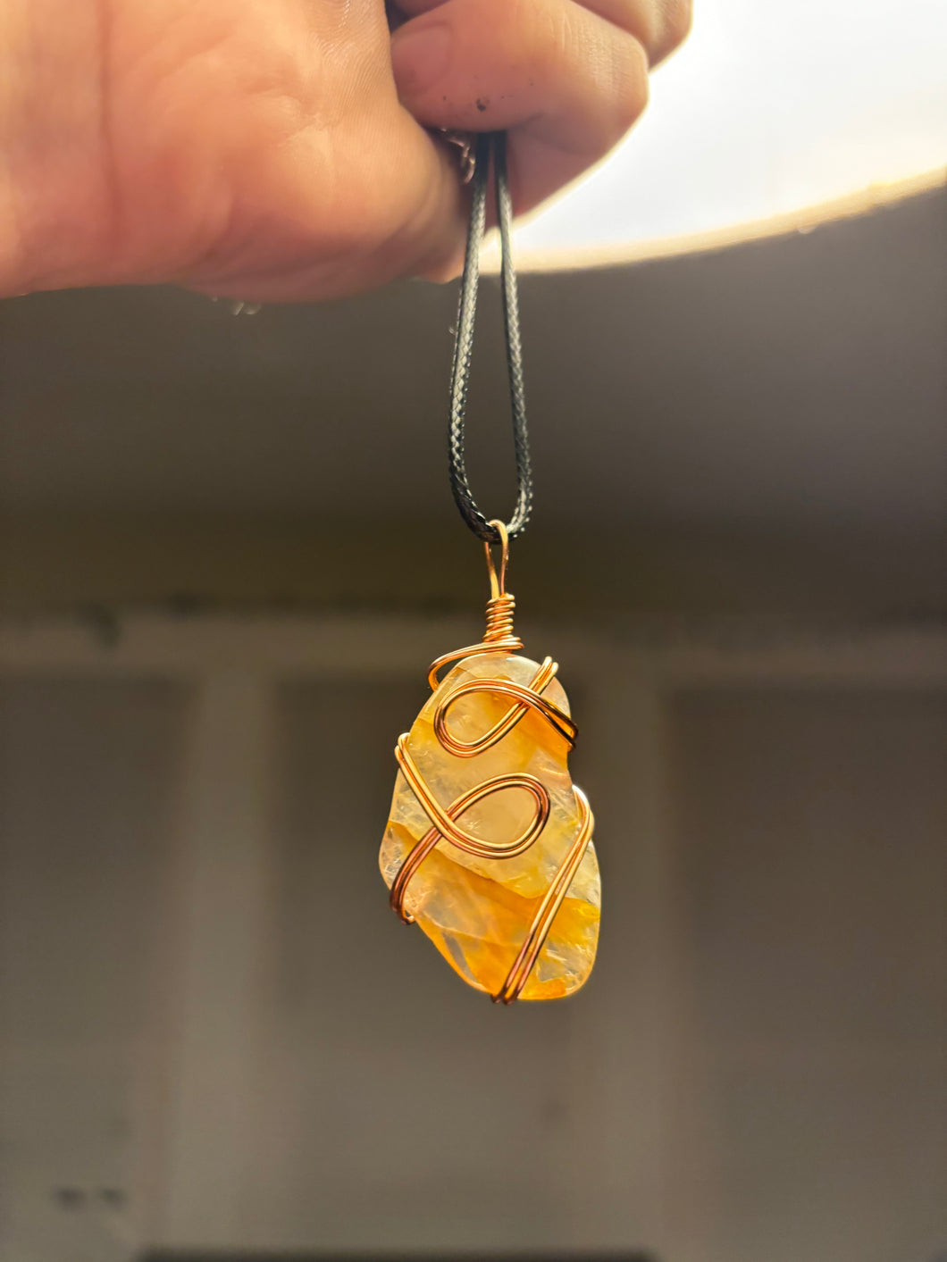 Golden Healer Quartz Wire Wrapped Necklace