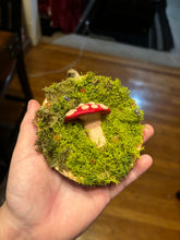 Load image into Gallery viewer, Wooden Mossy Mushroom Wall Art.
