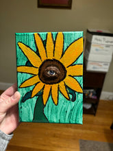 Load image into Gallery viewer, Creepy Sunflower Eye Artwork
