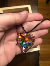 Load image into Gallery viewer, Rainbow Glitter Heart Necklace
