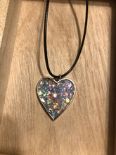 Load image into Gallery viewer, Holographic Glitter Heart Necklace
