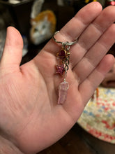 Load image into Gallery viewer, Pink Aura Quartz w/ Cosmic Charms (Keychain)
