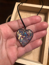 Load image into Gallery viewer, Holographic Glitter Heart Necklace
