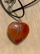 Load image into Gallery viewer, Carnelian Heart Wire Wrapped Necklace
