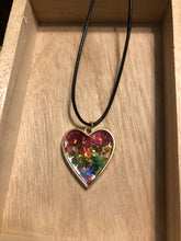 Load image into Gallery viewer, Rainbow Glitter Heart Necklace
