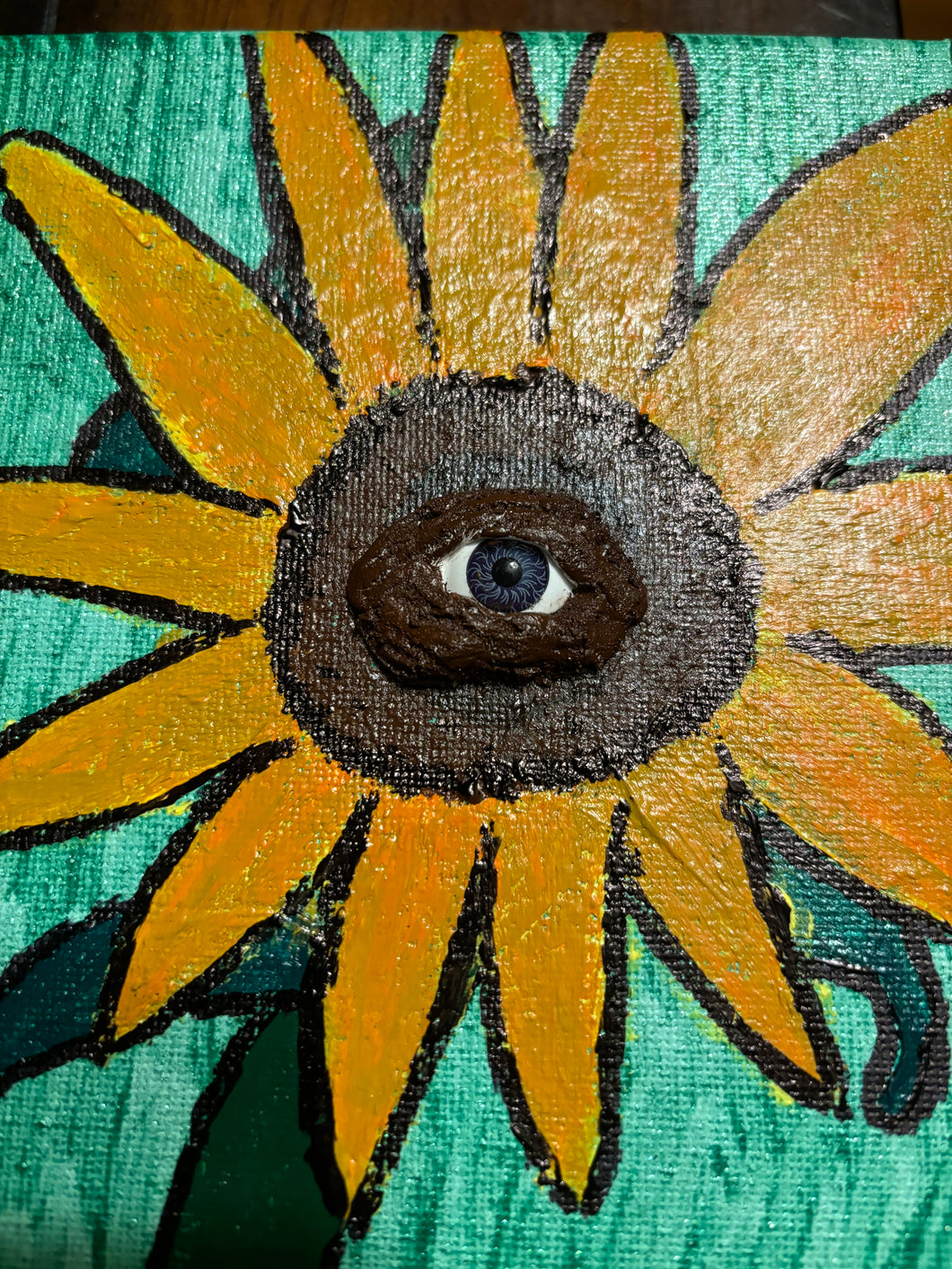 Creepy Sunflower Eye Artwork