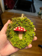 Load image into Gallery viewer, Wooden Mossy Mushroom Wall Art.
