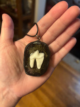 Load image into Gallery viewer, Coyote Tooth w/ Moss Necklace
