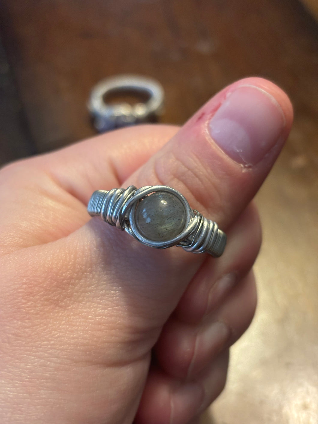 Labradorite Wire Wrapped Ring