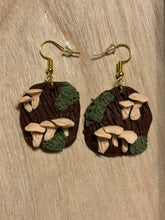 Load image into Gallery viewer, Mushroom Log Dangle Earrings
