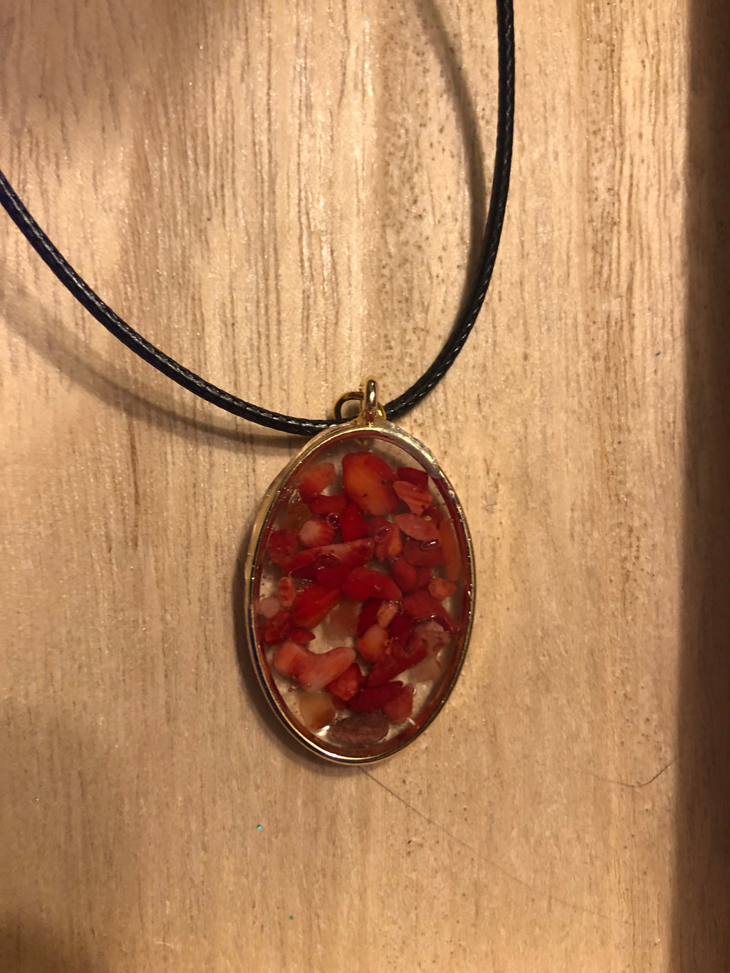 Bamboo Coral Chip Necklace