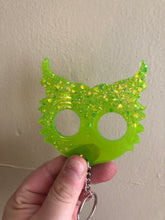 Load image into Gallery viewer, Lime Green Self Defense Owl Keychain
