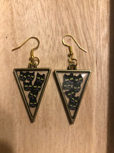 Load image into Gallery viewer, Black Cat Dangle Earrings
