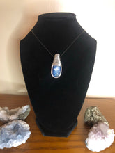 Load image into Gallery viewer, Blue Agate Wire Wrapped Necklace
