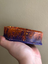 Load image into Gallery viewer, Orange &amp; Purple Glitter Coffin
