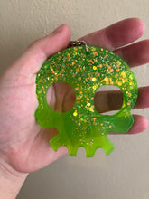 Load image into Gallery viewer, Like Green Self Defense Skull Keychain
