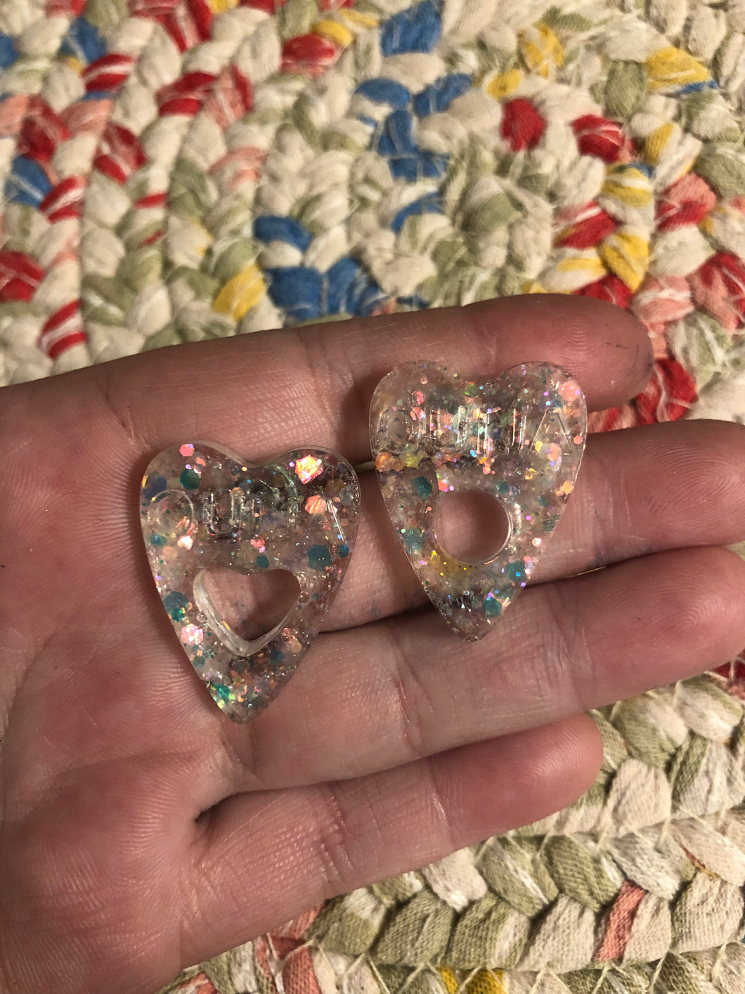 Clear Holographic Planchette Stud Earrings