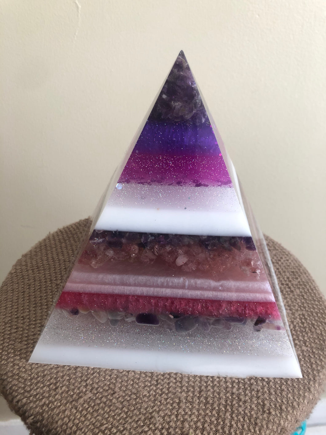 Large Crystal Pyramid Decor