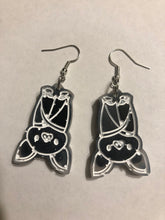 Load image into Gallery viewer, B&amp;W Bat Dangly Earrings
