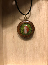 Load image into Gallery viewer, Wooden Moss Filled Crystal Necklace
