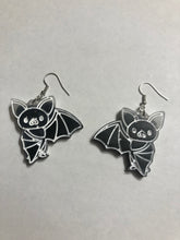 Load image into Gallery viewer, B&amp;W Bat Dangly Earrings
