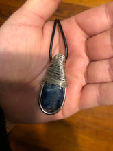 Load image into Gallery viewer, Blue Agate Wire Wrapped Necklace
