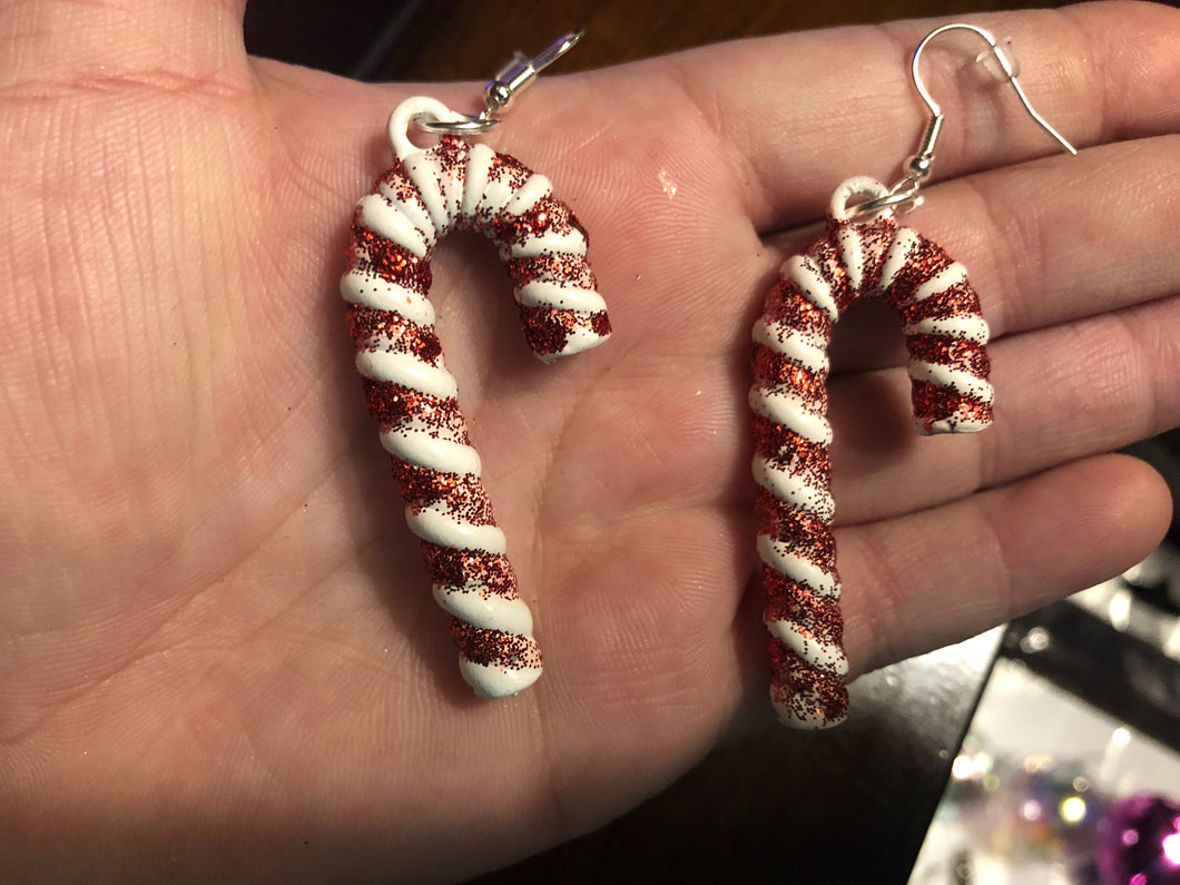 Dangly Candy Cane Earrings