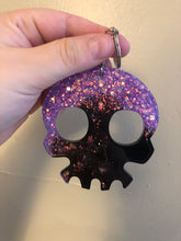 Load image into Gallery viewer, Black &amp; Purple Skull Self Defense Keychain
