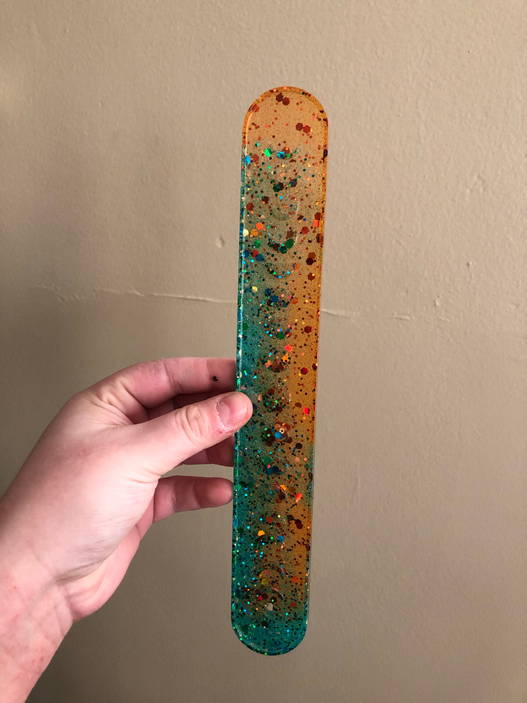 Orange / Blue Glitter Moon Phase Incense Holder