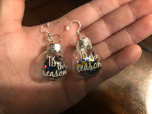 Load image into Gallery viewer, Clea/ Glittery “Tis The Season” Christmas Ornament earrings
