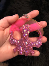 Load image into Gallery viewer, Pink Ombré Skull Self Defense Keychain
