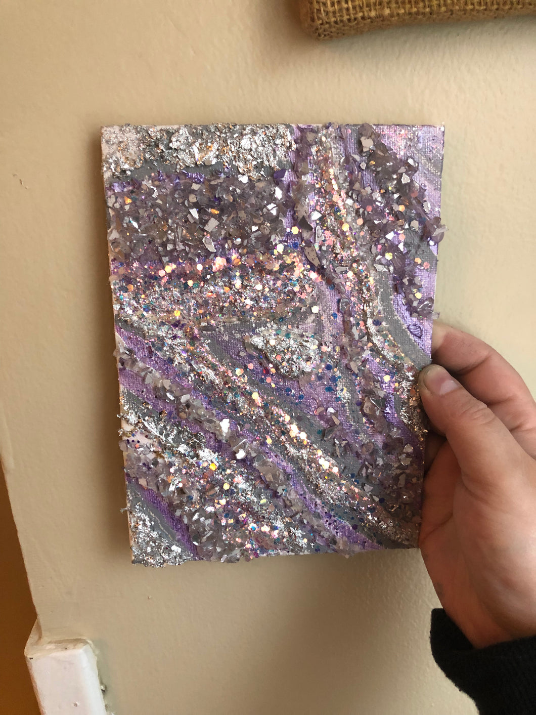 Aura Quartz Crystal Geode Canvas Artwork