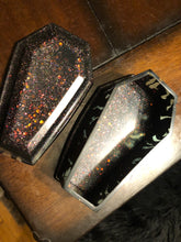 Load image into Gallery viewer, Black Glitter Drip Coffin Box
