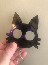 Load image into Gallery viewer, Purple &amp; Black Self Defense Cat Keychain
