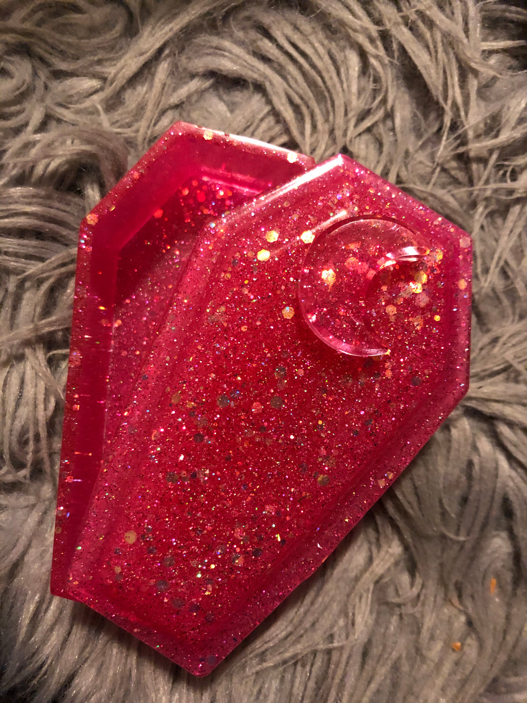 Pink Glittery Moon Coffin Box