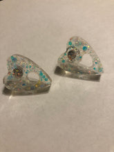 Load image into Gallery viewer, Clear Holographic Planchette Stud Earrings
