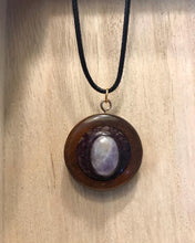 Load image into Gallery viewer, Wooden Moss Filled Crystal Necklace
