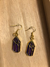 Load image into Gallery viewer, Purple Crystal Dangle Earrings
