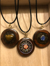 Load image into Gallery viewer, Wooden Moss Filled Crystal Necklace
