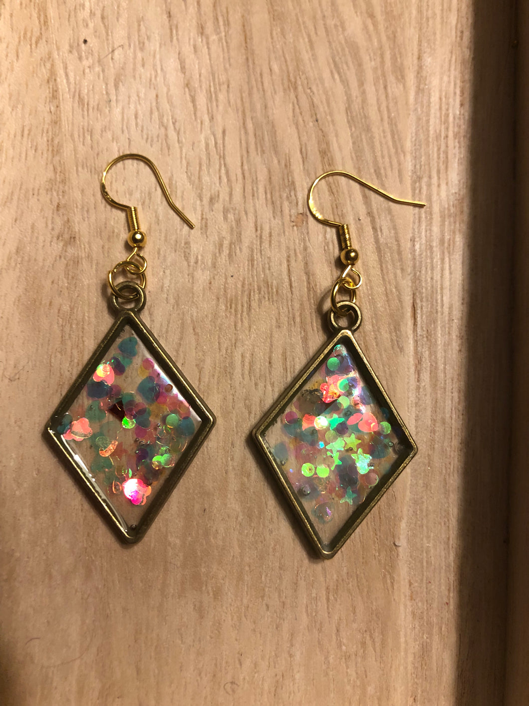 Holographic Glitter Dangle Earrings