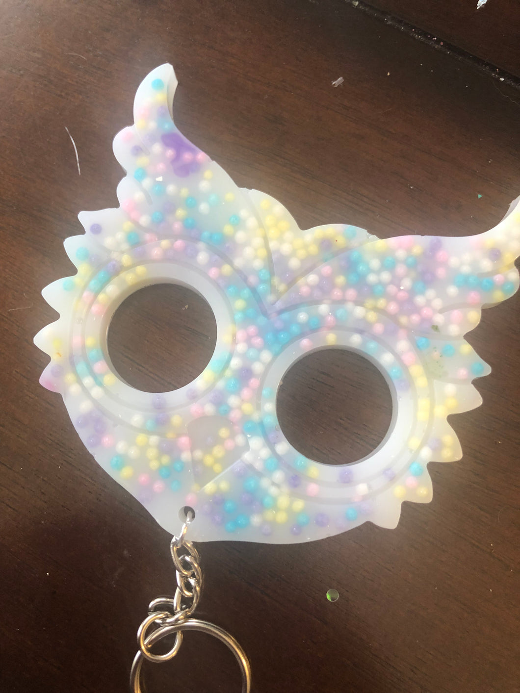 Pastel Sprinkle Owl Self Defense Keychain