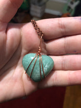 Load image into Gallery viewer, Amazonite Heart Wire Wrapped Necklace
