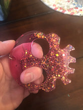 Load image into Gallery viewer, Light Pink Glitter Skull Self Defense Keychain
