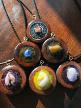 Load image into Gallery viewer, Wooden Moss Filled Crystal Necklace
